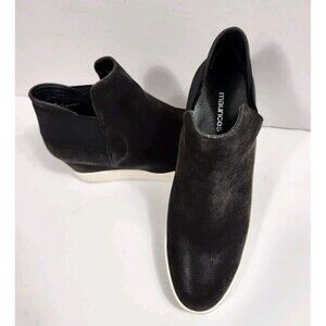 Maurices Black Wedge Bootie High Heel  Shoe 8